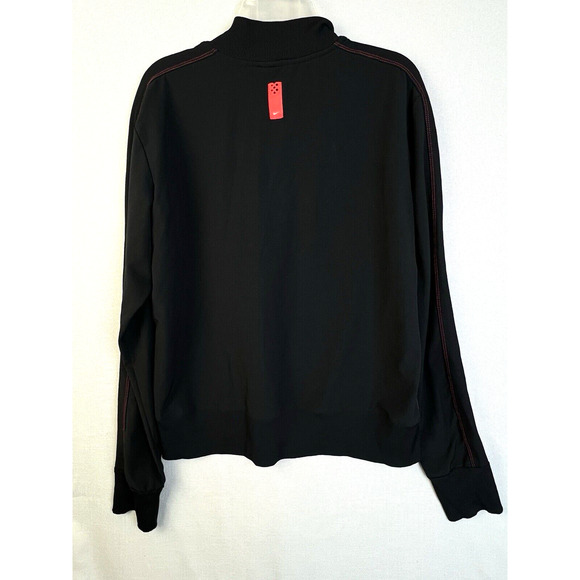 Nike Track Jacket Women XL Black Red Full Zip Activewear Runner Stretch Outdoors - Picture 8 of 10